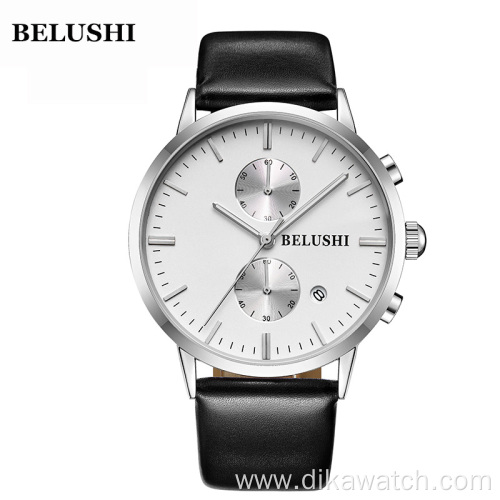 Multifunctional Calendar Leather Strap Watches For Men